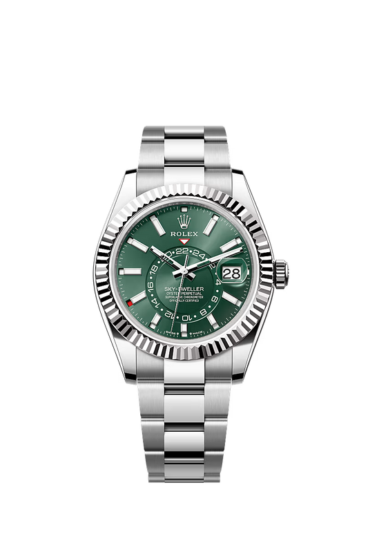 Men’s Rolex Sky-Dweller 42 mm Oystersteel Watch – Mint Green Dial (Reference 336934) - Zeuskicks