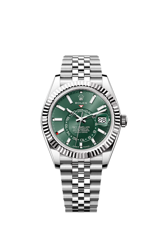 Men’s Rolex Sky-Dweller 42 mm Oystersteel Watch – Mint Green Dial (Reference 336934) - Zeuskicks