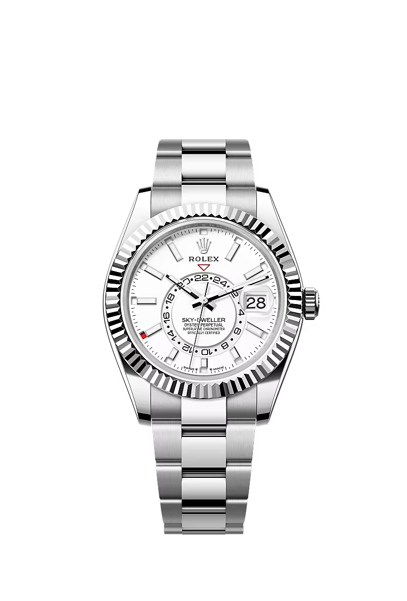 Men’s Rolex Sky-Dweller 42 mm Oystersteel Watch – Intense White Dial (Reference 336934) - Zeuskicks