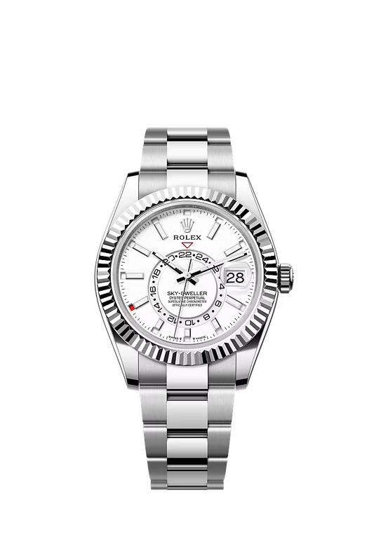 Men’s Rolex Sky-Dweller 42 mm Oystersteel Watch – Intense White Dial (Reference 336934) - Zeuskicks