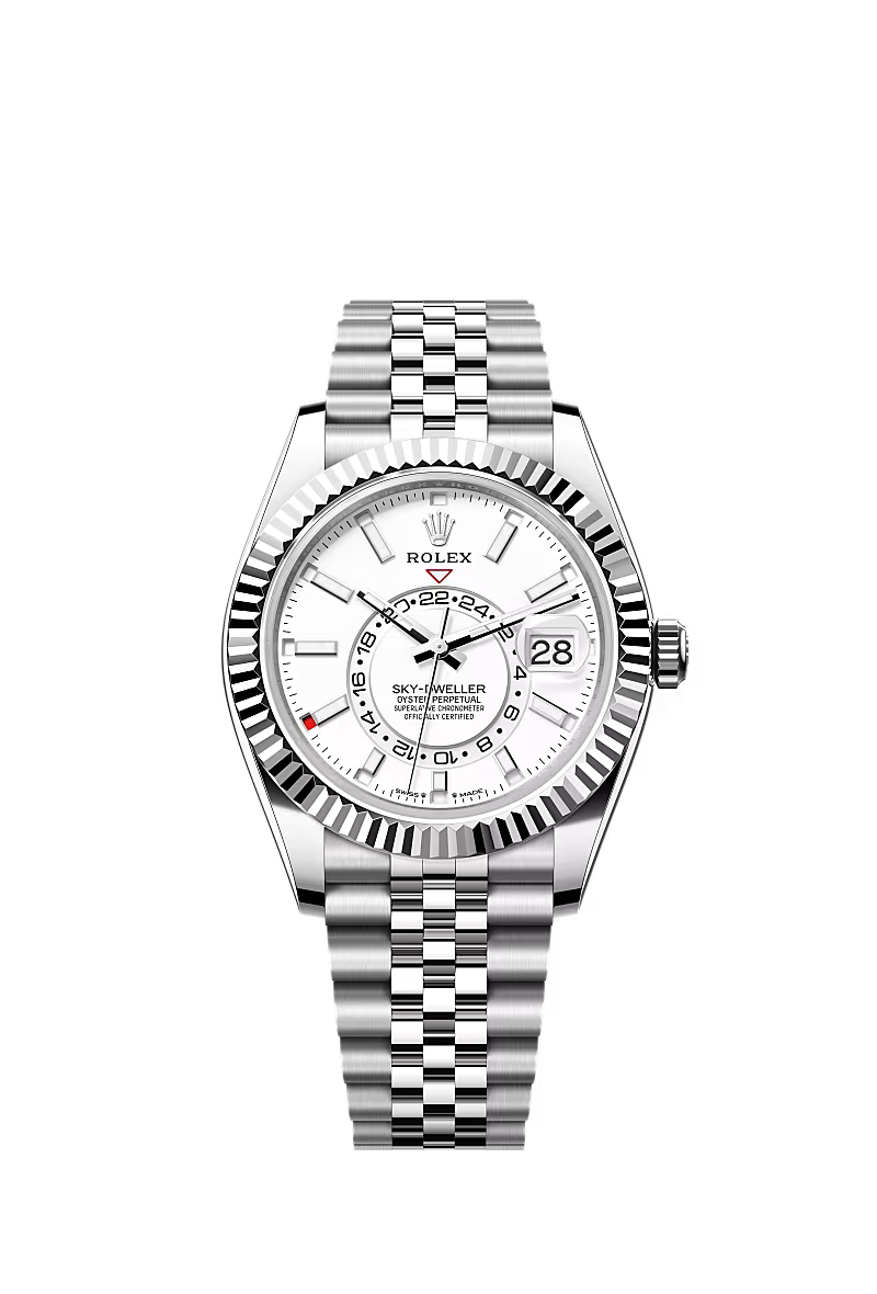 Men’s Rolex Sky-Dweller 42 mm Oystersteel Watch – Intense White Dial (Reference 336934) - Zeuskicks