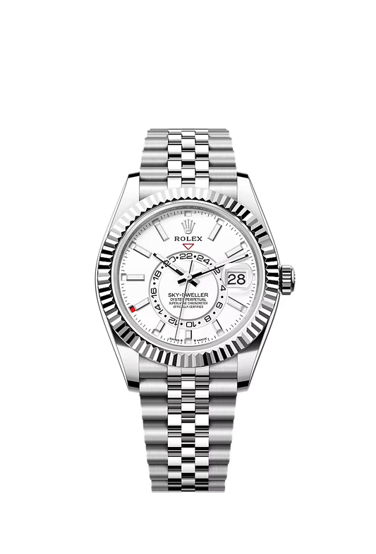 Men’s Rolex Sky-Dweller 42 mm Oystersteel Watch – Intense White Dial (Reference 336934) - Zeuskicks