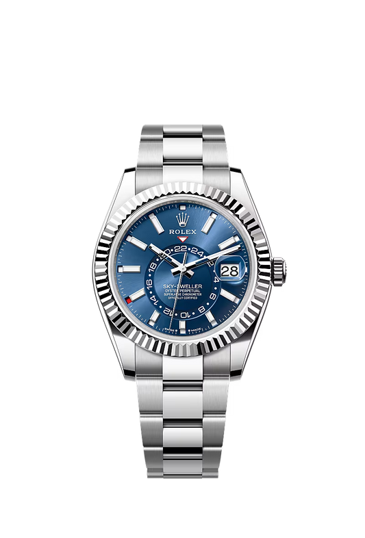 Men’s Rolex Sky-Dweller 42 mm White Gold Watch – Bright Blue Dial (Reference 336934) - Zeuskicks