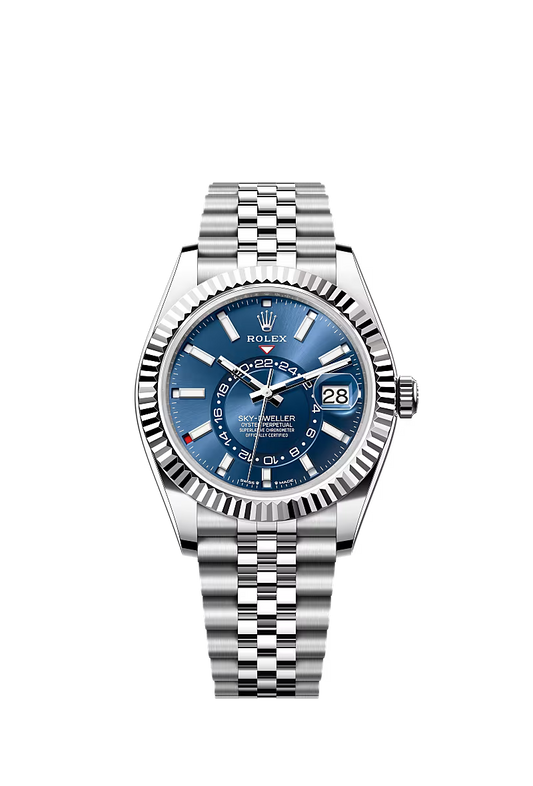 Men’s Rolex Sky-Dweller 42 mm Oystersteel Watch – Bright Blue Dial (Reference 336934) - Zeuskicks