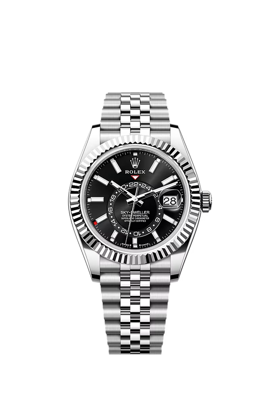 Men’s Rolex Sky-Dweller 42 mm Oystersteel Watch – Bright Black Dial (Reference 336934) - Zeuskicks