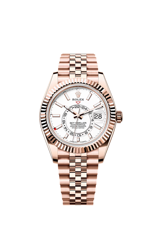 Men’s Rolex Sky-Dweller 42 mm Everose Gold Automatic Watch – Intense White Dial - Zeuskicks