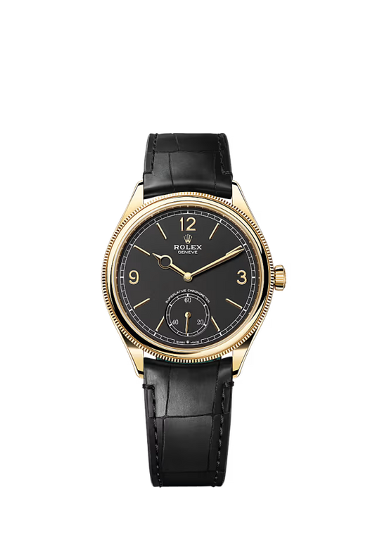 Men’s Rolex 1908 52508 39 mm Yellow Gold Leather Strap Automatic Watch