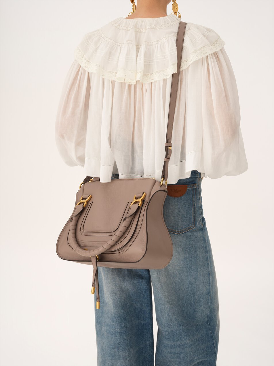 CHLOE Marcie bag in grained leather Twilight Purple by CHLOE