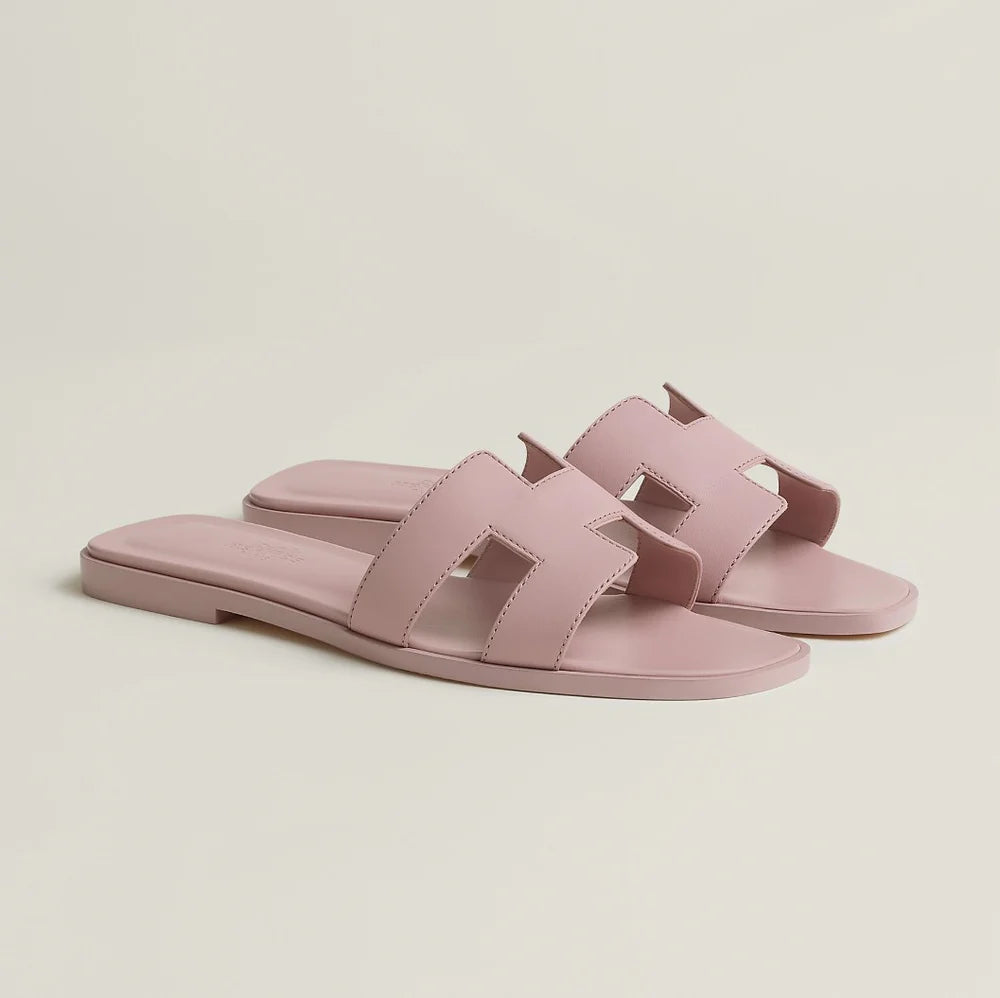 Hermès Oran Sandal — Rose Cancan Pink Calfskin