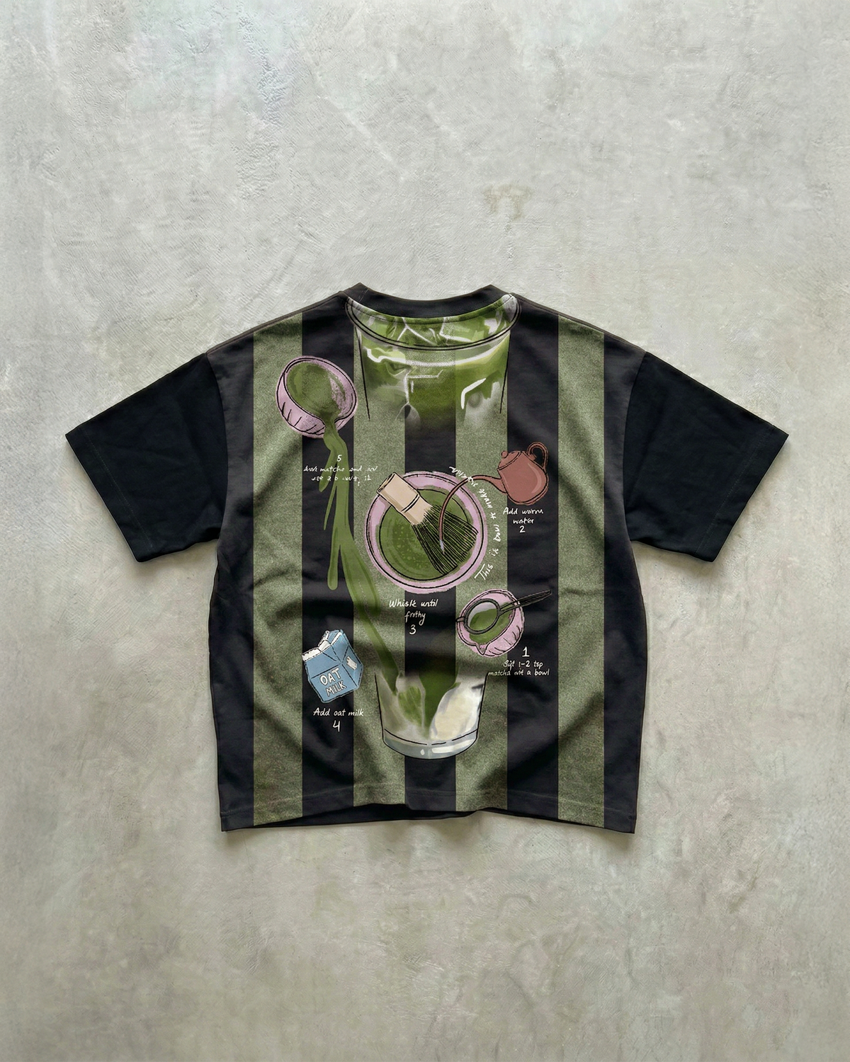 Matcha | Retro Striped Box Tee by esthreall