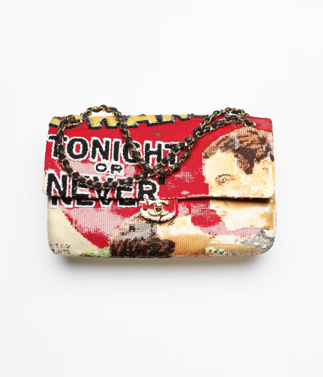 CHANEL Maxi Flap Bag – Red & Multicolor Sequins