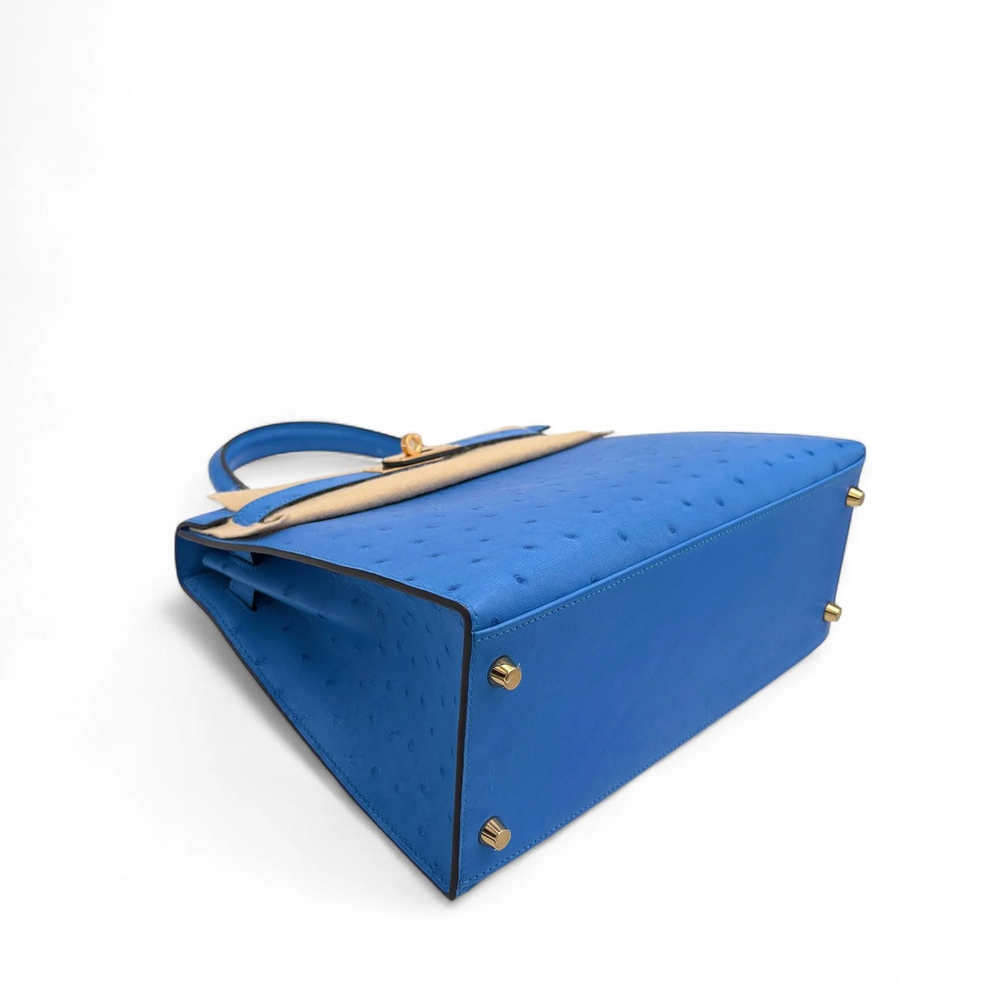 Hermès Kelly 28 – O7 Bleuet Ostrich with Gold Hardware - Zeuskicks