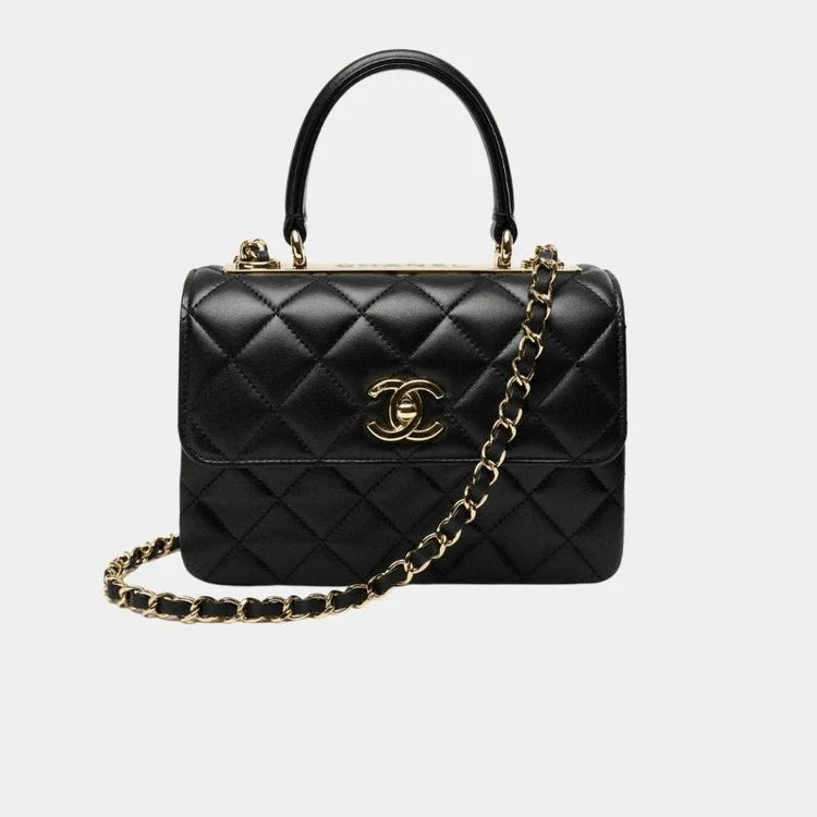 Chanel Mini Flap Bag with Top Handle – Black Lambskin - Zeuskicks