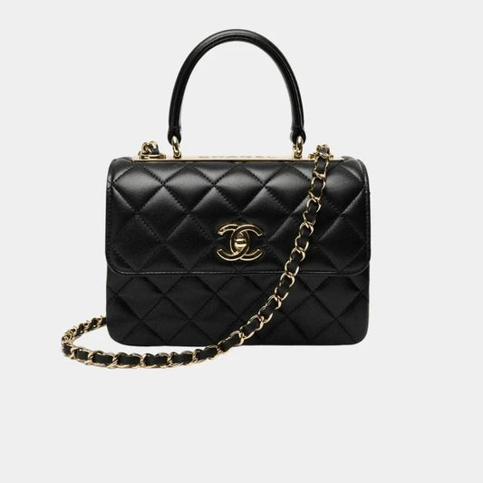 Chanel Mini Flap Bag with Top Handle – Black Lambskin - Zeuskicks