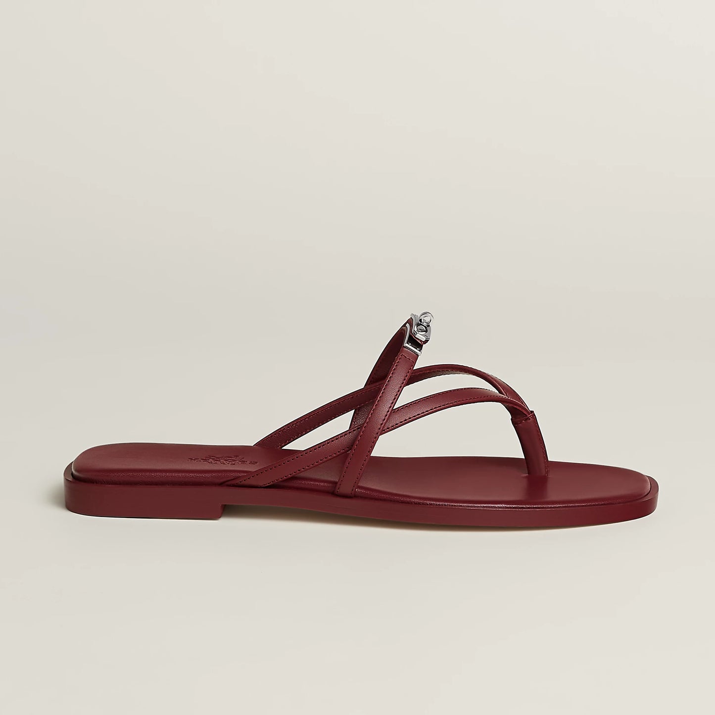 Hermès Miss Sandals – H Red Lambskin with Palladium Buckle