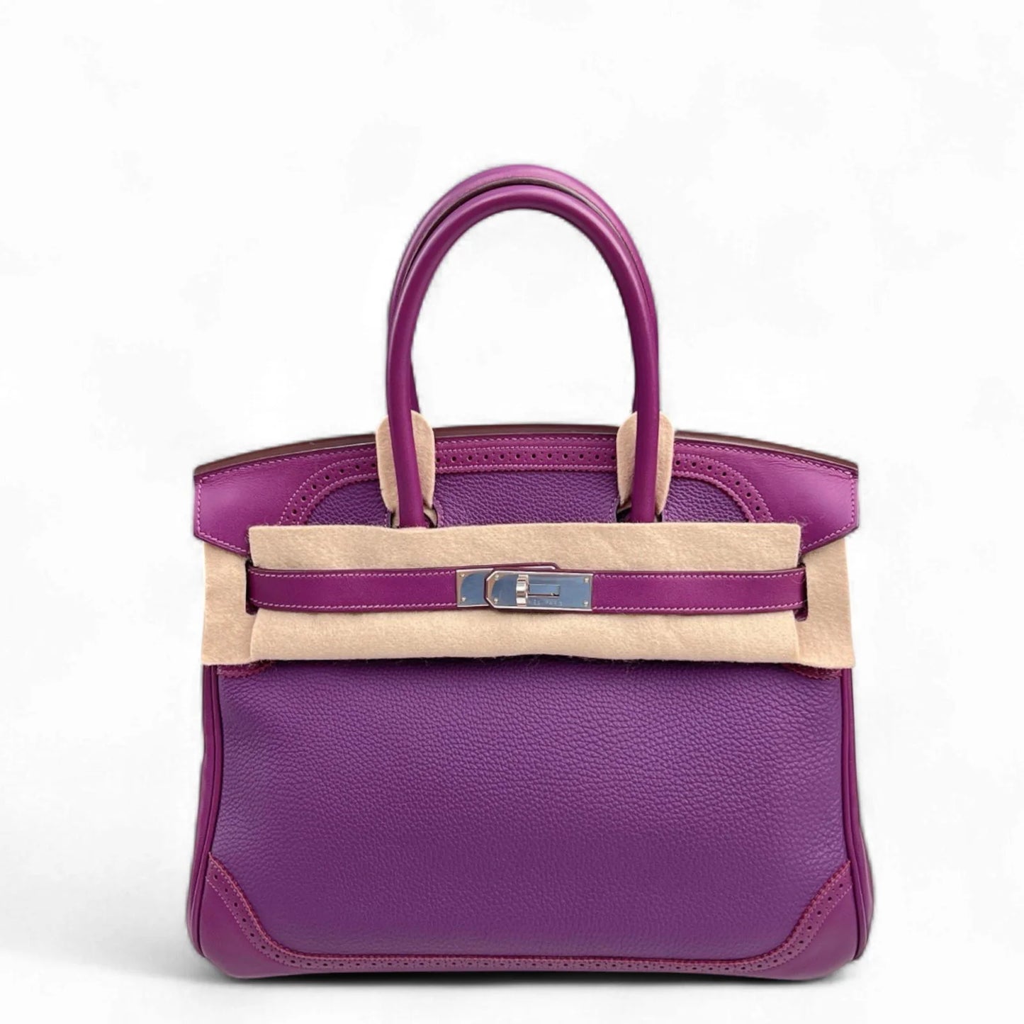 Hermès Birkin 30 – Lace Design in Anemone Purple Togo Leather (2014, Silver Hardware)