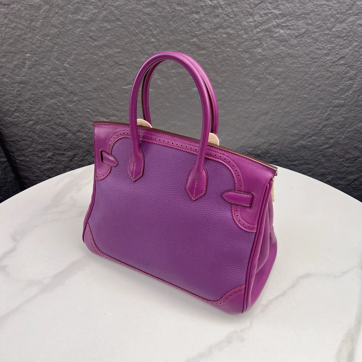 Hermès Birkin 30 – Lace Design in Anemone Purple Togo Leather (2014, Silver Hardware)