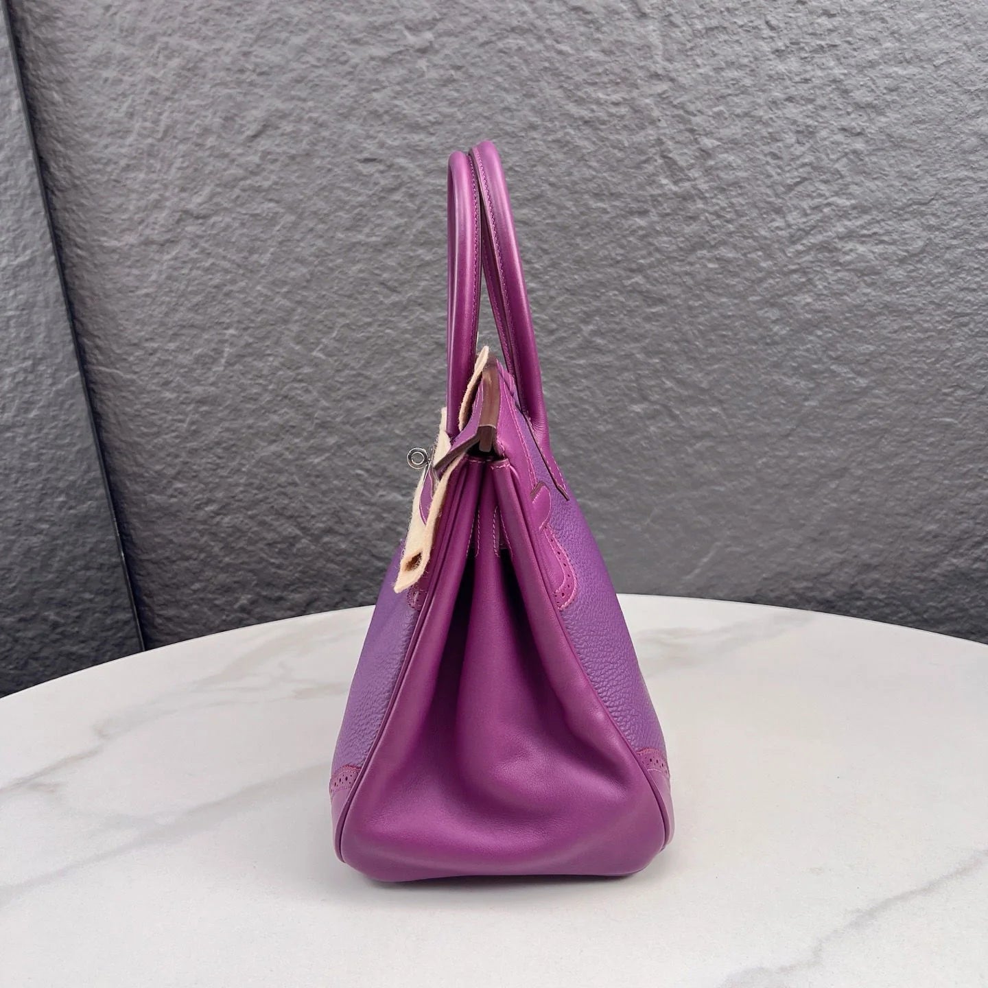 Hermès Birkin 30 – Lace Design in Anemone Purple Togo Leather (2014, Silver Hardware)