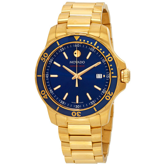Movado Series 800 2600144 Blue Dial Gold PVD 40 mm Watch