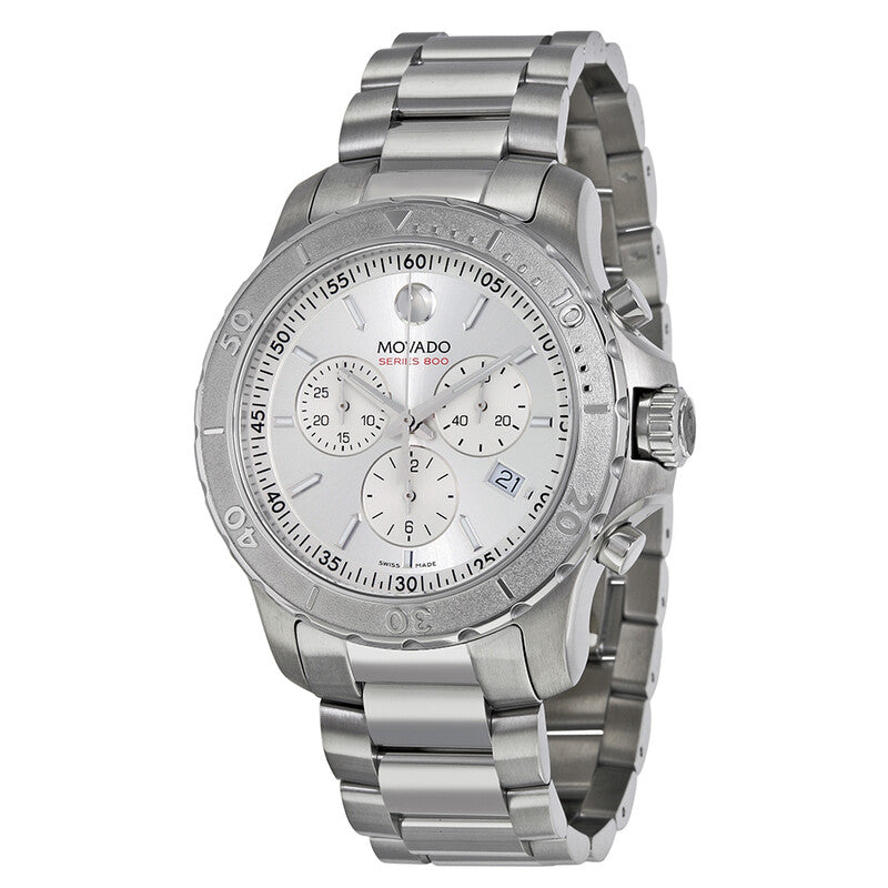 Movado Series 800 Chronograph 2600111 Silver Dial 42 mm Watch