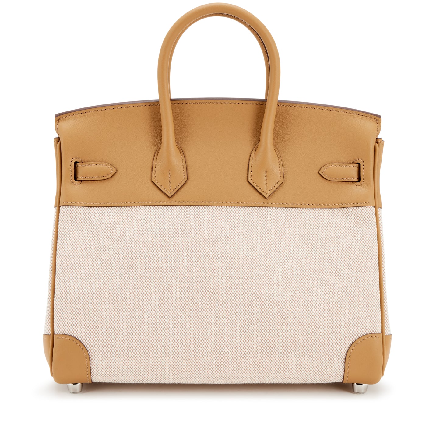 Hermès Birkin 25 – Biscuit Swift & Ecru Toile with Palladium Hardware