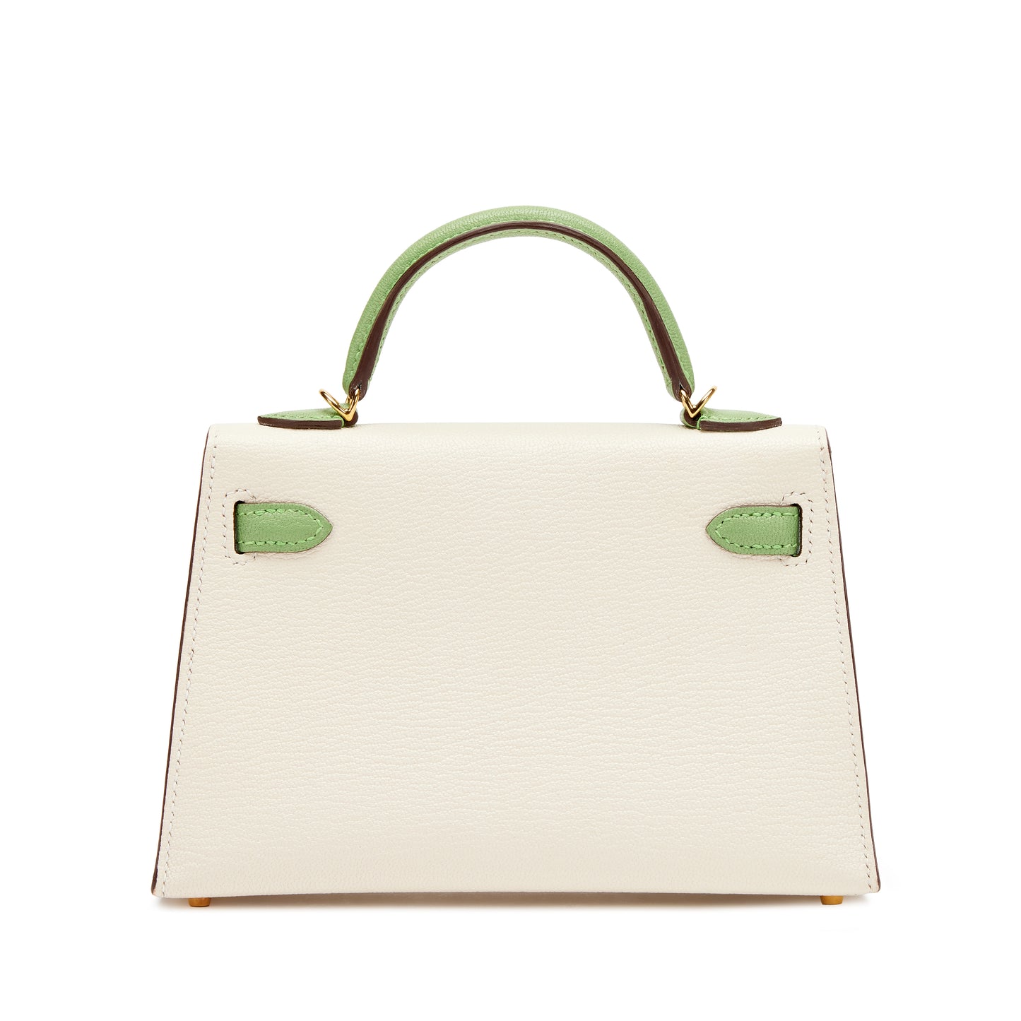 Hermès Mini Kelly 20 II – Nata & Vert Criquet Chèvre Mysore HSS with Gold Hardware