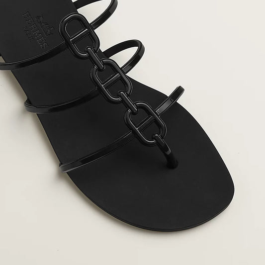 Hermès Mykonos Sandals – Black Waterproof TPU Edition