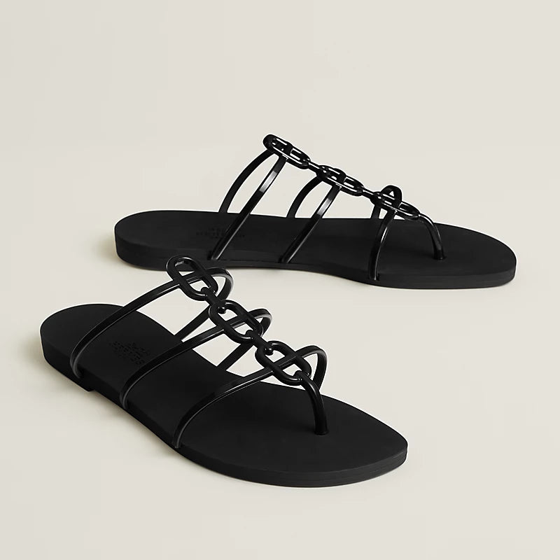 Hermès Mykonos Sandals – Black Waterproof TPU Edition