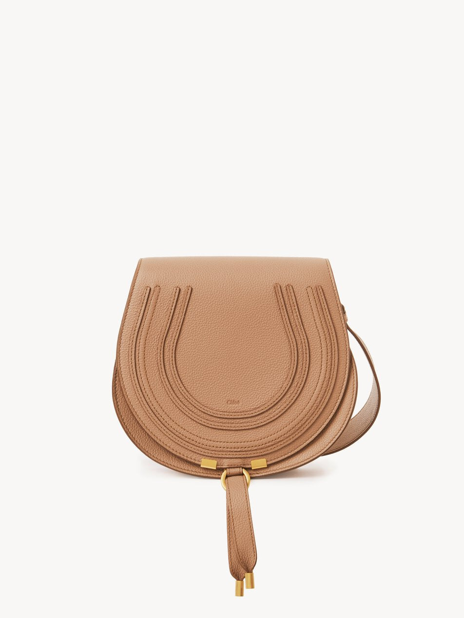 CHLOE Marcie saddle bag in grained leather Light Tan by CHLOE