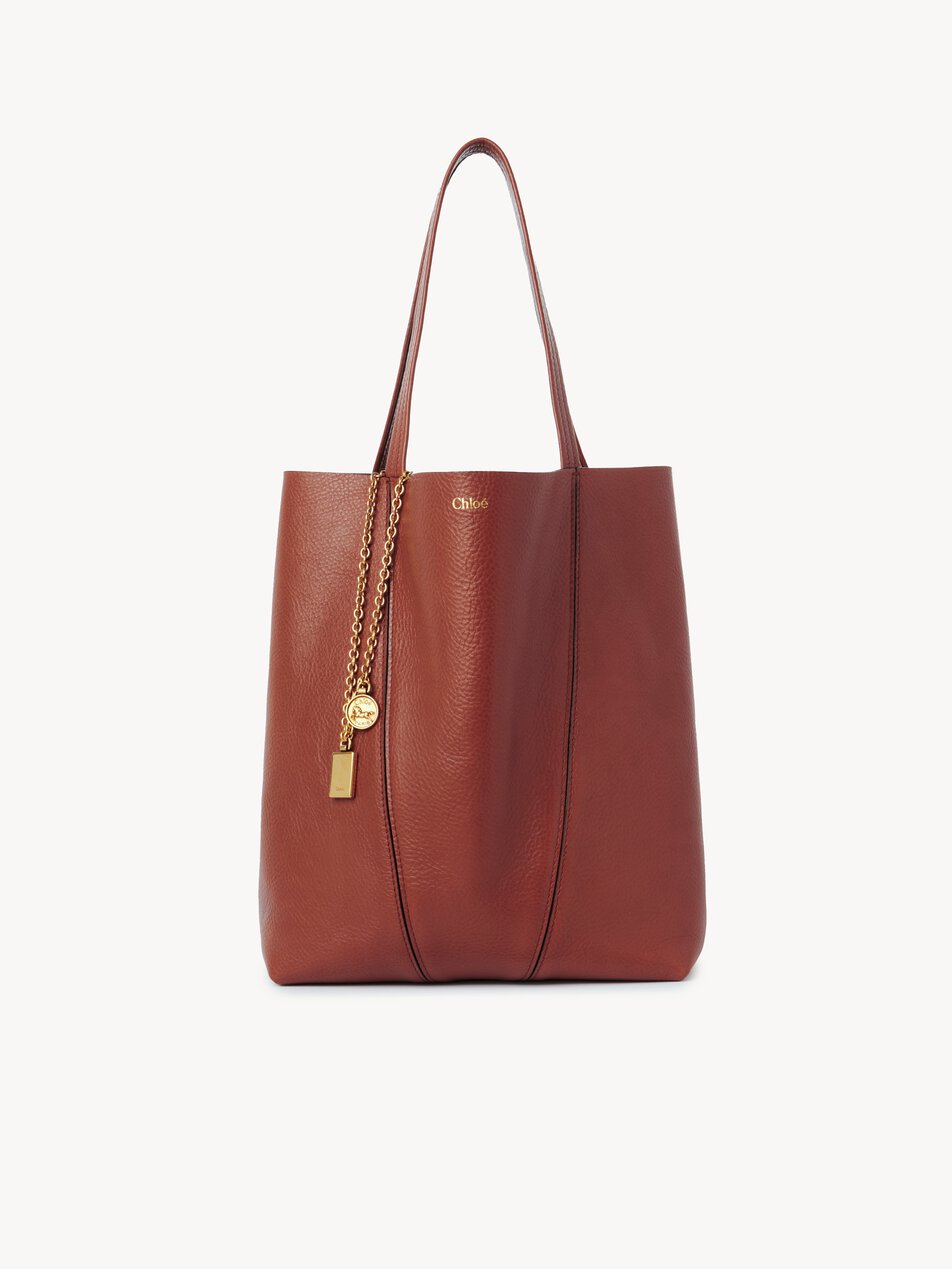 CHLOE Spin tote bag in grained leather Blushy Brown by CHLOE
