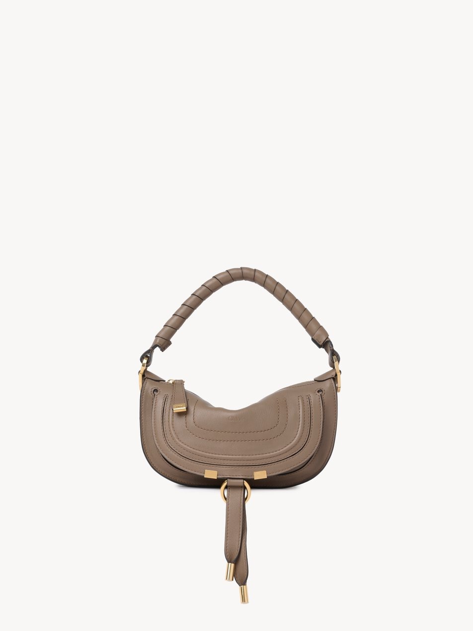 CHLOE Mini Marcie shoulder bag in soft leather Deep Taupe by CHLOE