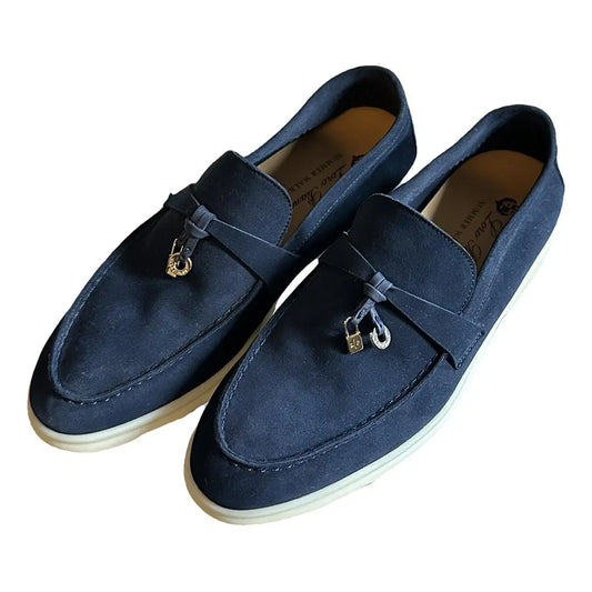 Loro Piana Summer Charm Walk Loafers – Navy Suede Edition