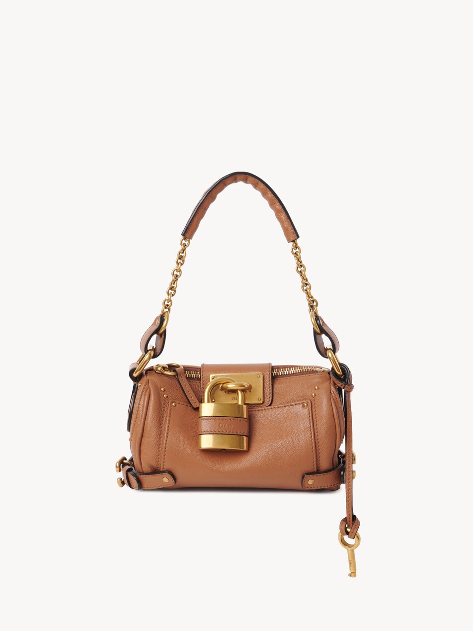 CHLOE Small Paddington chain bag in grained leather Mustang Brown by CHLOE