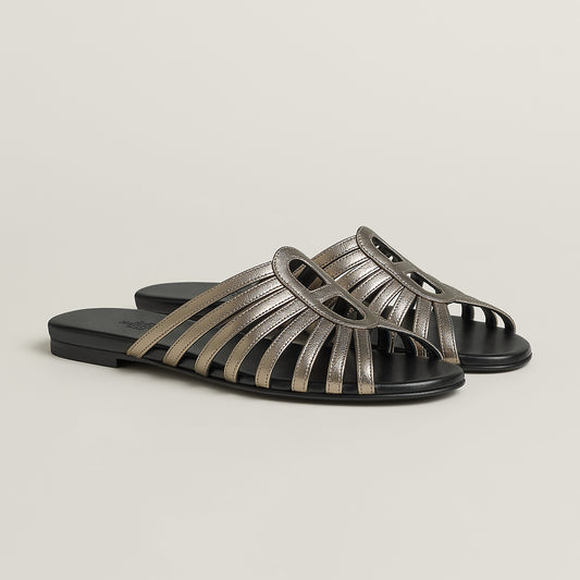 Hermès Noria Sandal – Metallic Nappa Leather