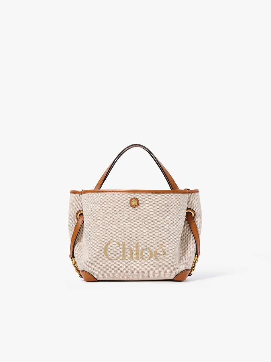 CHLOE Small Chloé Clover double carry bag in canvas Clay Brown by CHLOE