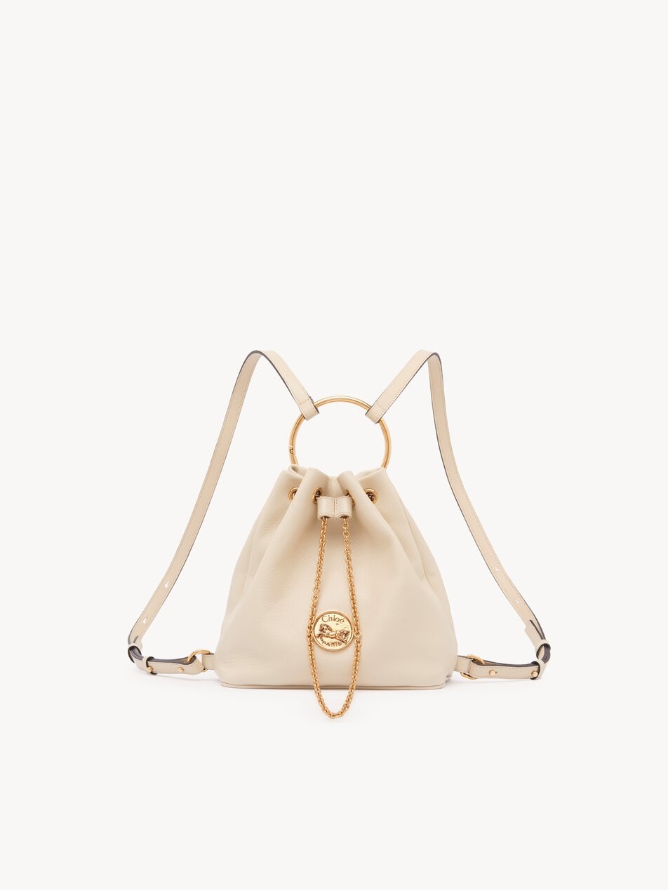 CHLOE Small Bracelet backpack in grained leather Vegetal Beige by CHLOE