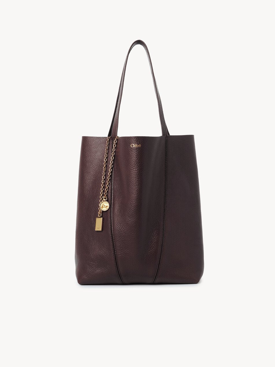 CHLOE Spin tote bag in grained leather Perfect Plum by CHLOE