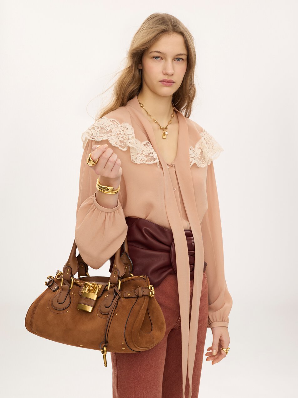 CHLOE Paddington bag in suede leather Vintage Brown by CHLOE