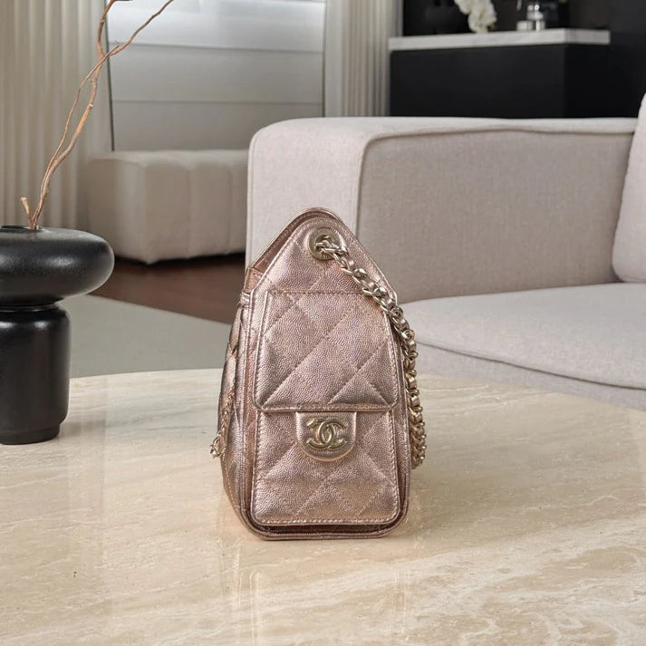 Hermès 25 Hobo Bag Mini – Rose Gold Caviar Leather, Level X - Zeuskicks