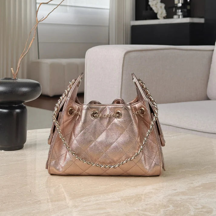 Hermès 25 Hobo Bag Mini – Rose Gold Caviar Leather, Level X - Zeuskicks