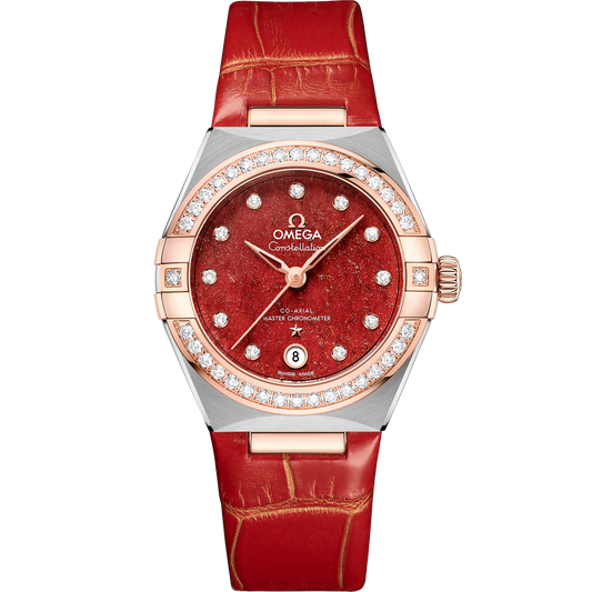 Constellation 29 mm, steel - Sedna™ gold on leather strap - 131.28.29.20.99.002