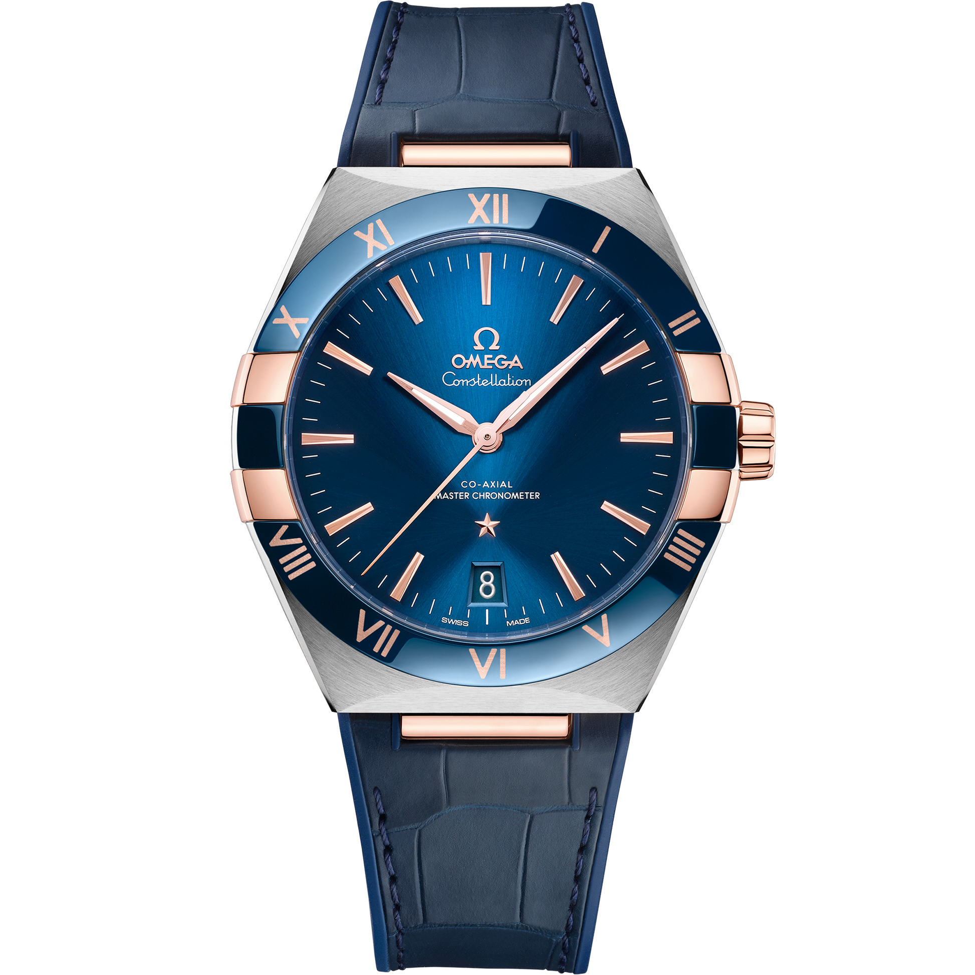 Constellation 41 mm, steel - Sedna™ gold on leather strap - 131.23.41.21.03.001