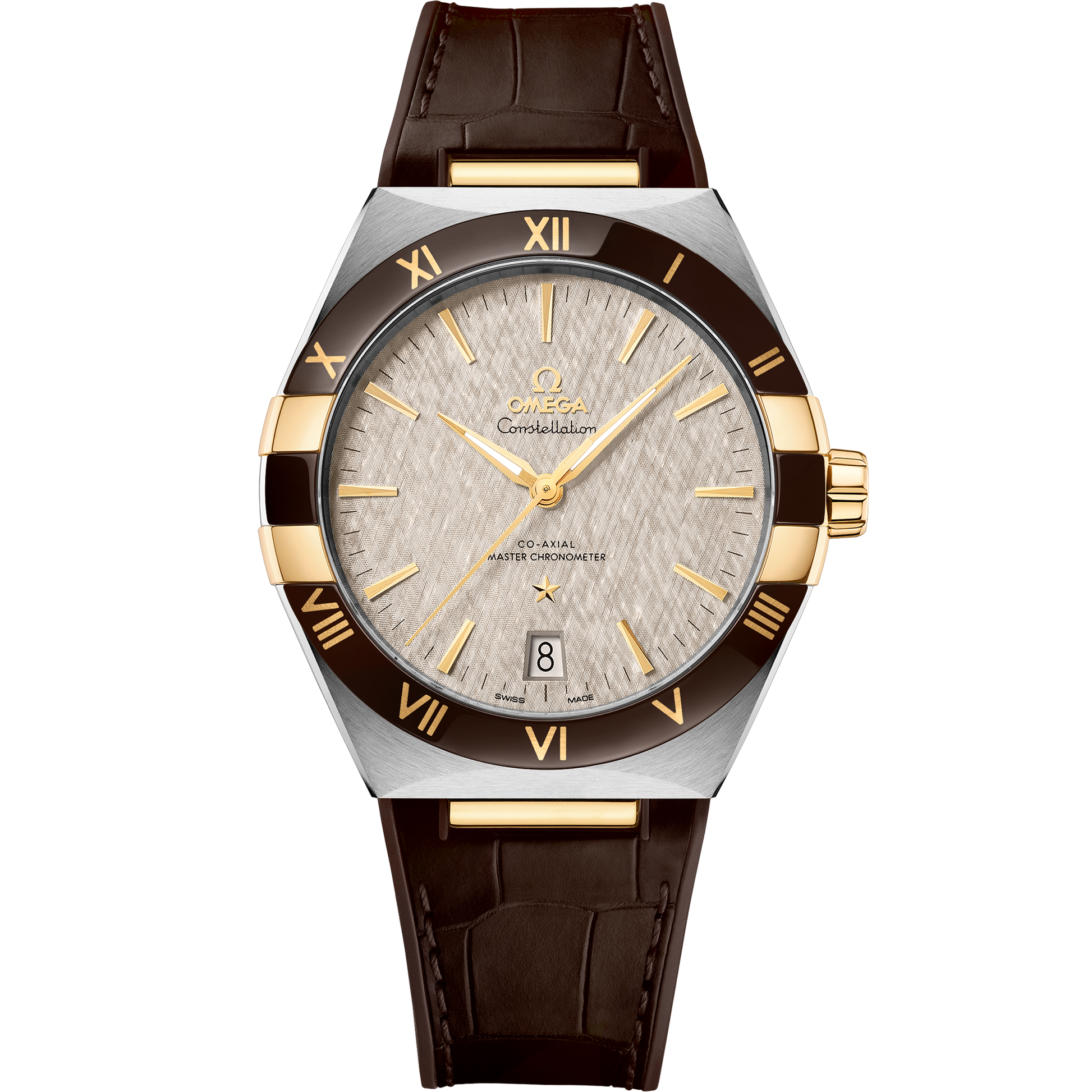 Constellation 41 mm, steel - yellow gold on leather strap - 131.23.41.21.06.002