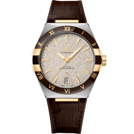 Constellation 41 mm, steel - yellow gold on leather strap - 131.23.41.21.06.002