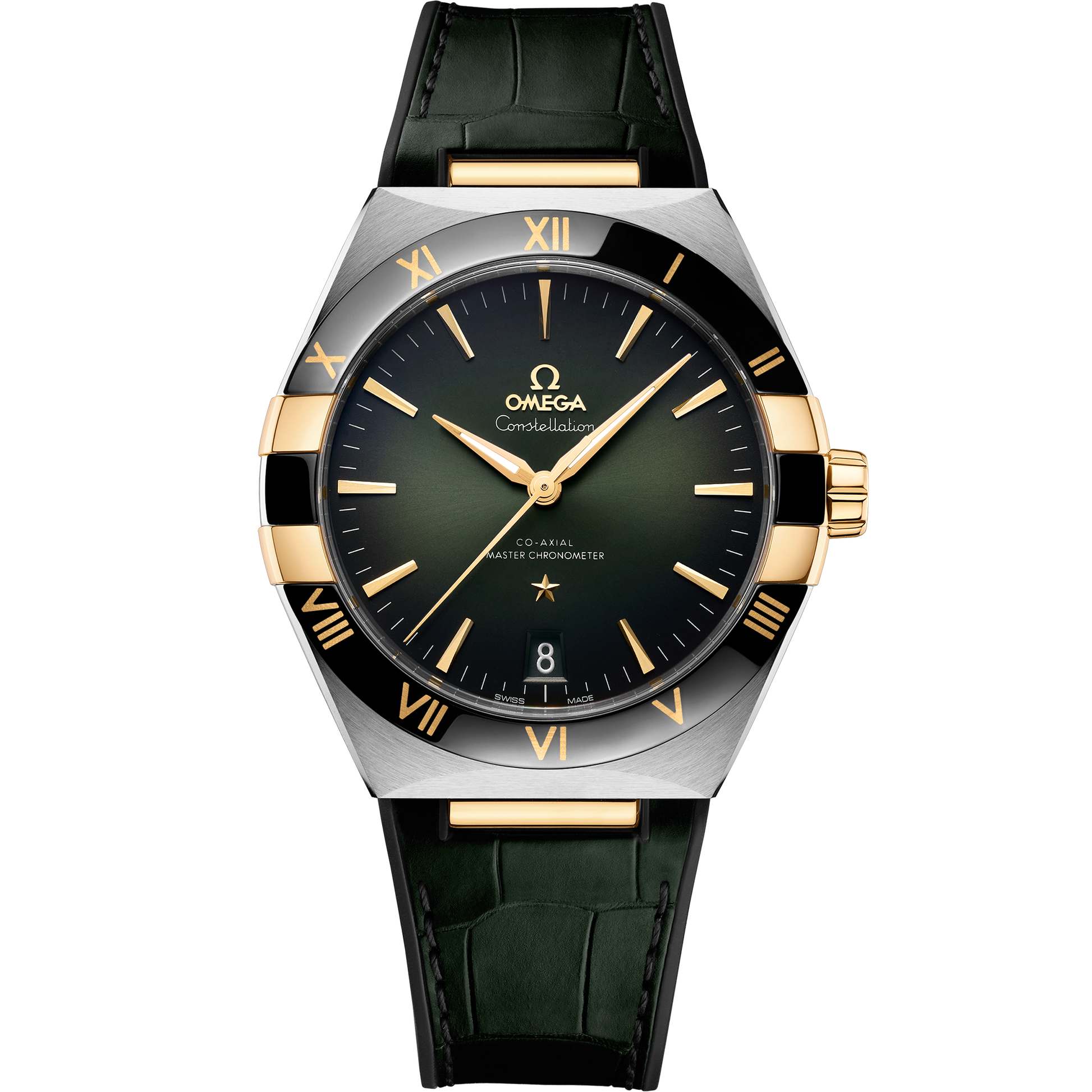 Constellation 41 mm, steel - yellow gold on leather strap - 131.23.41.21.10.001
