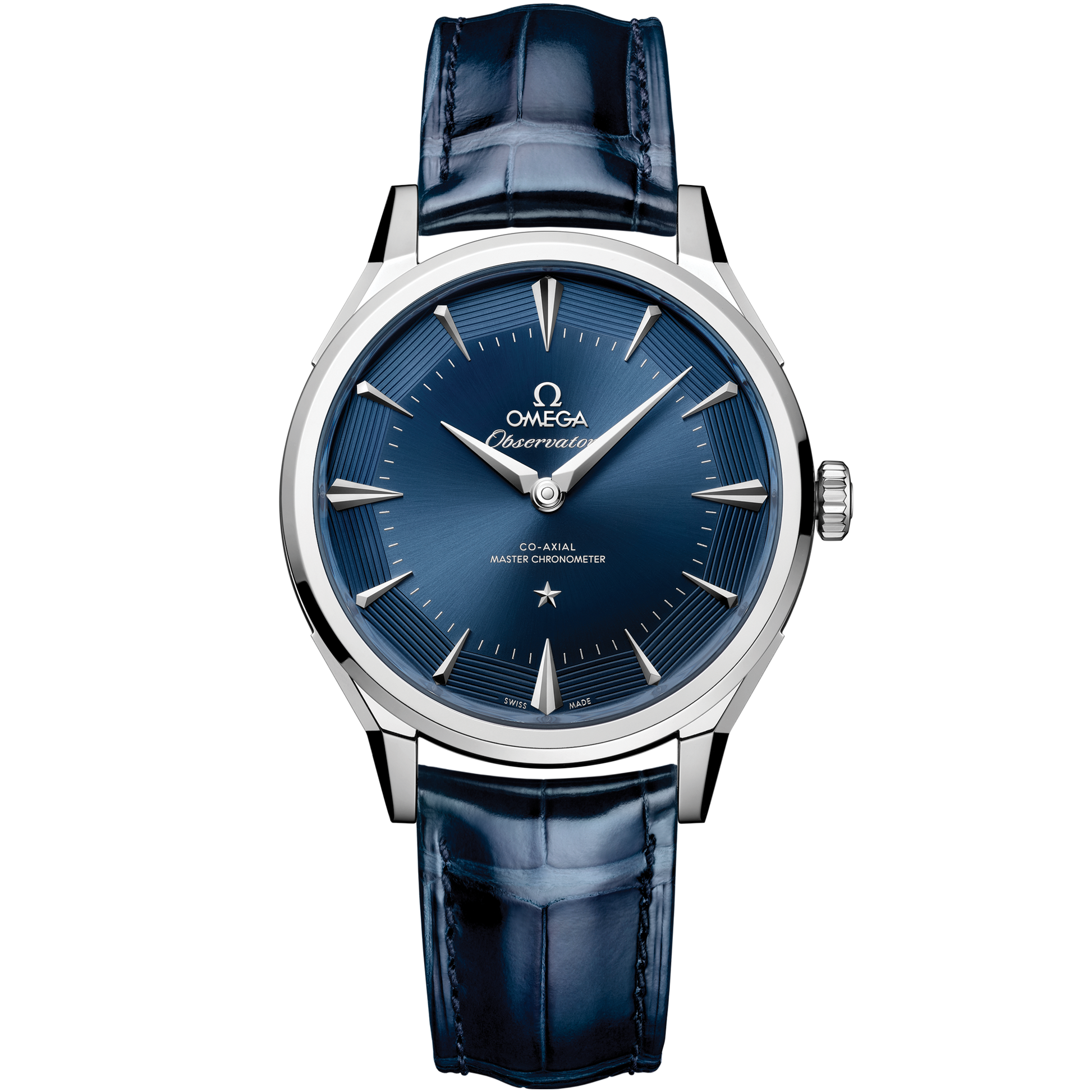 Constellation Observatory 39.4 mm, O-MEGASTEEL on alligator - 140.13.39.21.03.001