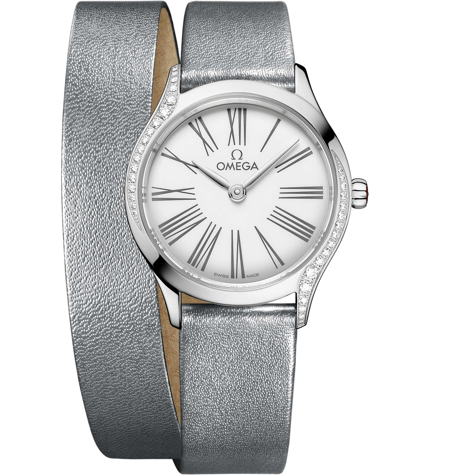 De Ville Mini Trésor 26 mm, steel on leather strap - 428.17.26.60.04.006