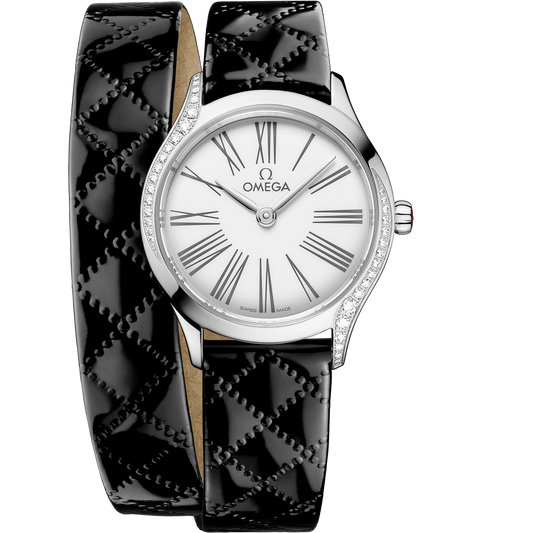 De Ville Mini Trésor 26 mm, steel on leather strap - 428.17.26.60.04.007