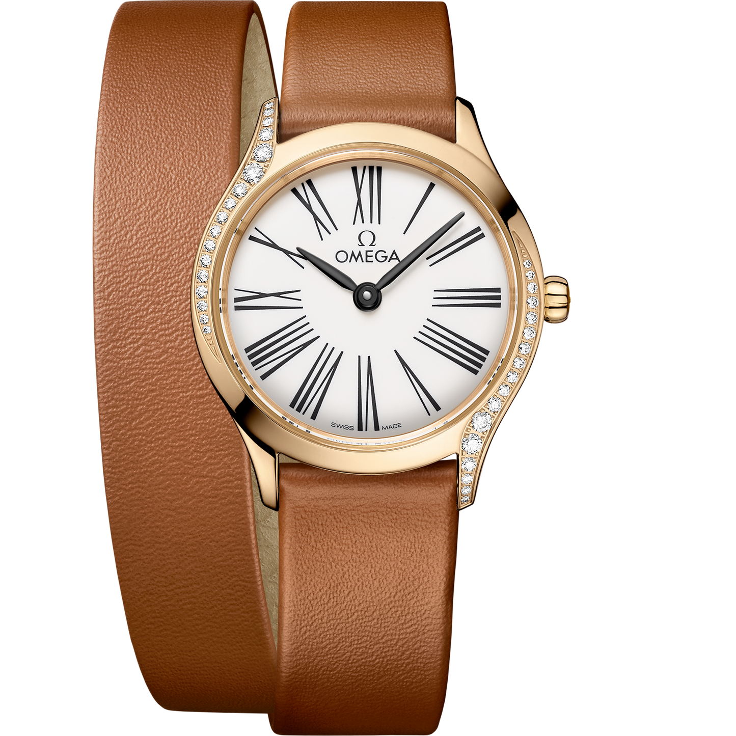 De Ville Mini Trésor 26 mm, Moonshine™ gold on leather strap - 428.57.26.60.04.005