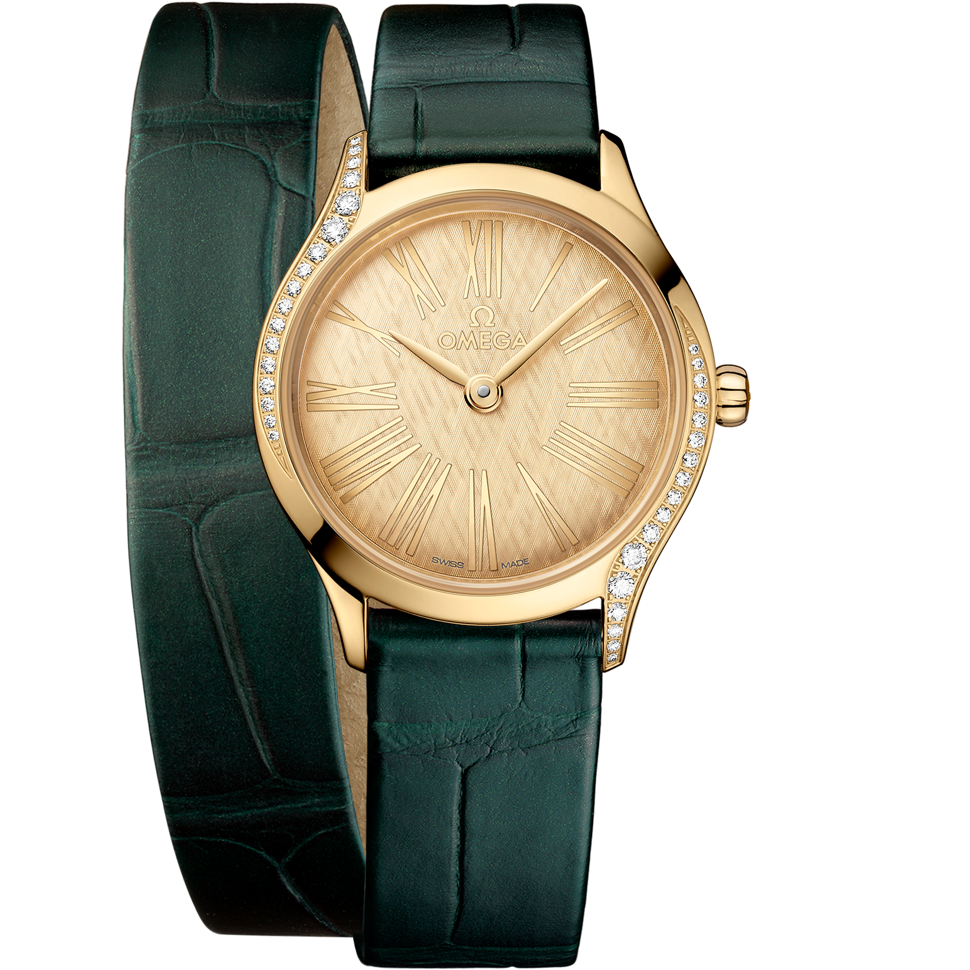 De Ville Mini Trésor 26 mm, Moonshine™ gold on alligator - 428.58.26.60.99.002